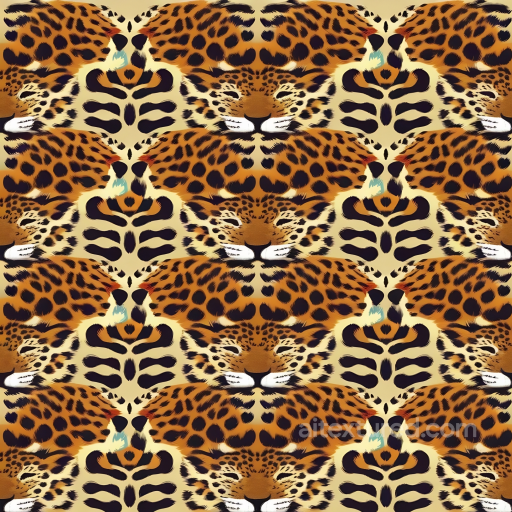 Leopard Print Fabric Texture with Bold Orange and Black Spots seamless Leopard Print PBR texture