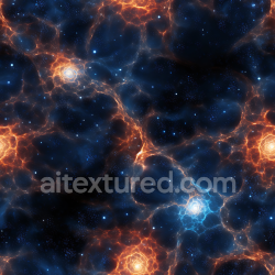 seamless Seamless 3D Space PBR Texture Featuring Fiery Plasma Nebula and Glowing Cosmic Filaments texture 8k free download PBR