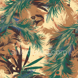 seamless Seamless 3D Tropical Feather Camouflage PBR Texture with Earthy Tones texture 8k free download PBR
