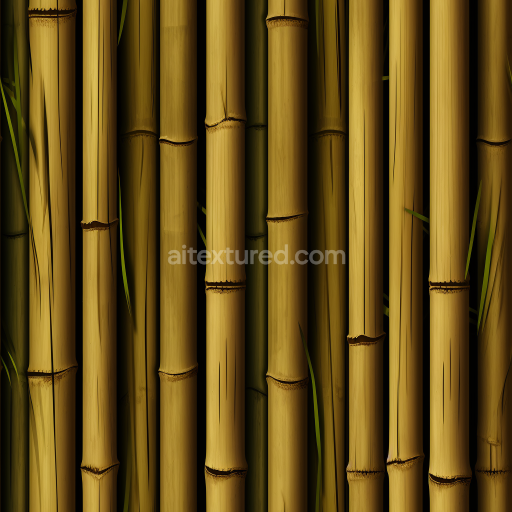 Seamless 3D PBR Texture of Vertical Yellow Bamboo Culms with Natural Nodes