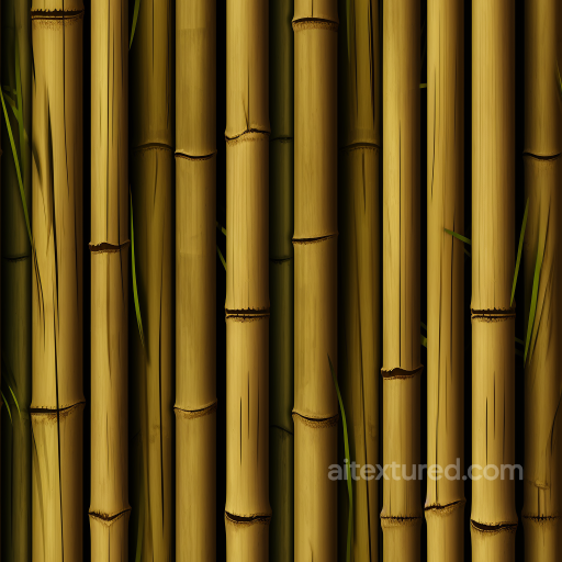 Vertical Yellow Bamboo Culms Seamless Texture with Natural Nodes seamless Bamboo PBR texture