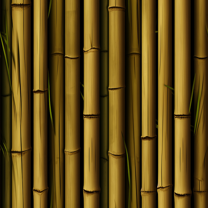 Vertical Yellow Bamboo Culms with Natural Nodes seamless PBR texture preview