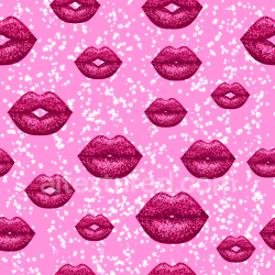 seamless Seamless 3D PBR Texture with Glossy Pink Glitter Lips and Starry Pattern texture 8k free download PBR