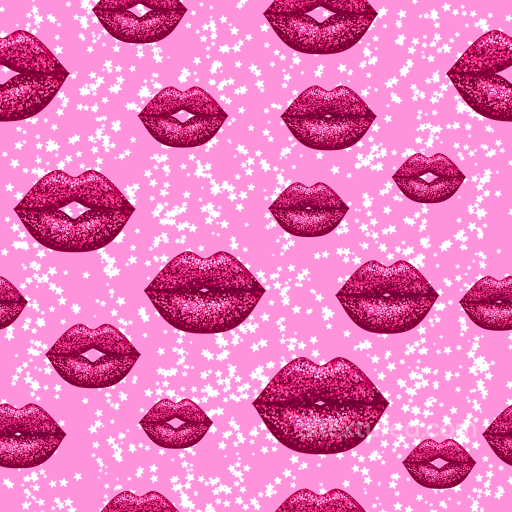 with Glossy Pink Glitter Lips and Starry Pattern seamless Baby girl  PBR texture
