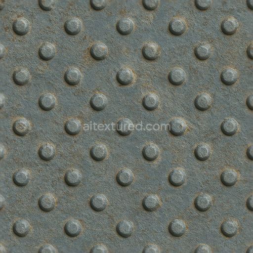 Seamless 3d texture pbr 8k tactile plate raised bumps on faded paint powder coated metal plate