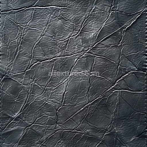 Seamless 3D PBR Texture of Cracked Distressed Black Leather with Deep Wrinkles