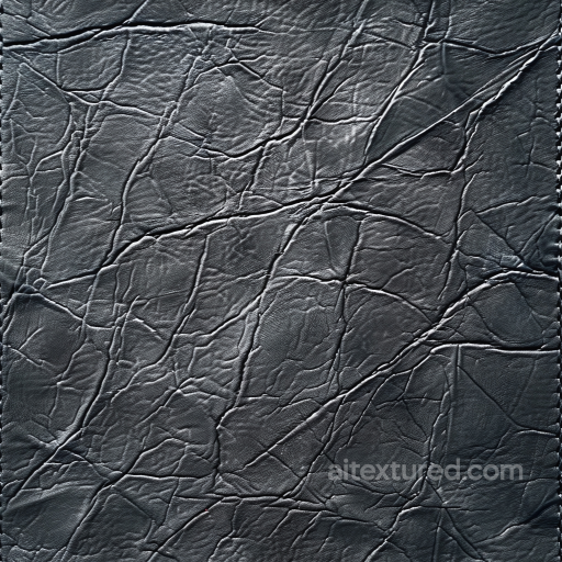 Cracked Distressed Black Leather Seamless Texture with Deep Wrinkles seamless Leather PBR texture