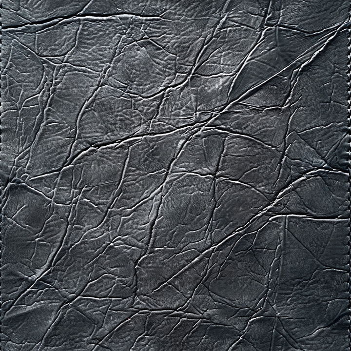 Cracked Distressed Black Leather with Deep Wrinkles seamless PBR texture preview