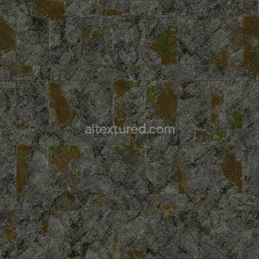 Tile Pavement Seamless Dark Weathered Rough Stone Gritty Organic Porous