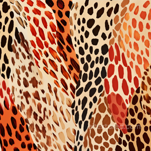 Leopard Print Fabric Texture with Warm Orange and Brown Spots seamless Leopard Print PBR texture