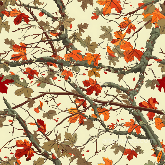 Autumn Leaf Camouflage PBR Texture with Detailed Branches and Foliage Color Camouflage texture preview
