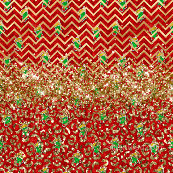 Festive Fabric Texture With Zigzag Pattern And Gold Glitter Overlay All Christmas Digital paper texture preview