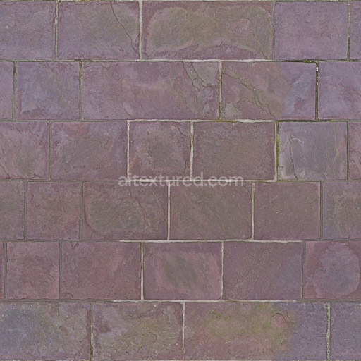 Tile Seamless Pbr Textured Surface Pattern Purple Stone Weathered Bricks