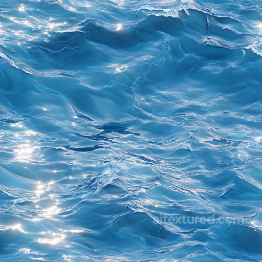 Realistic Ocean Water PBR Texture with Subtle Foam Highlights seamless Water PBR texture