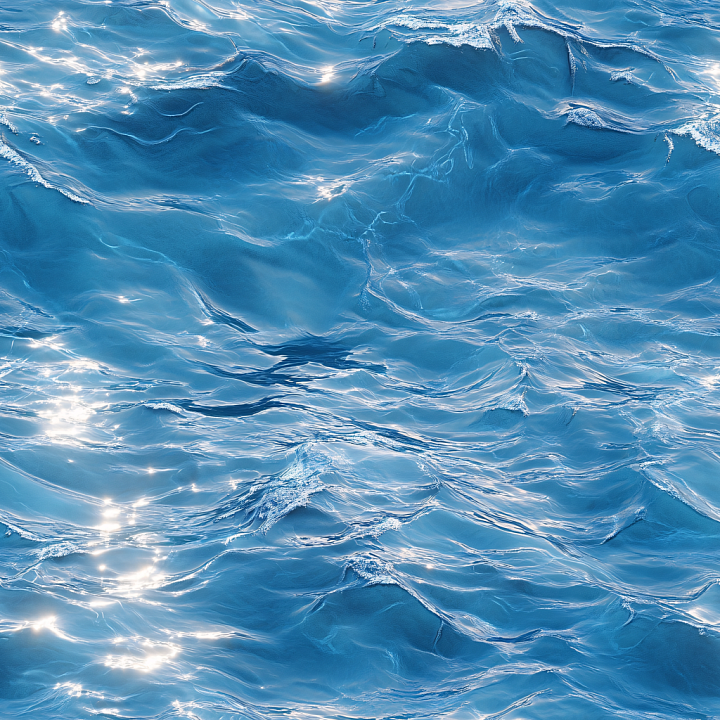Realistic Ocean Water with Subtle Foam Highlights seamless PBR texture preview