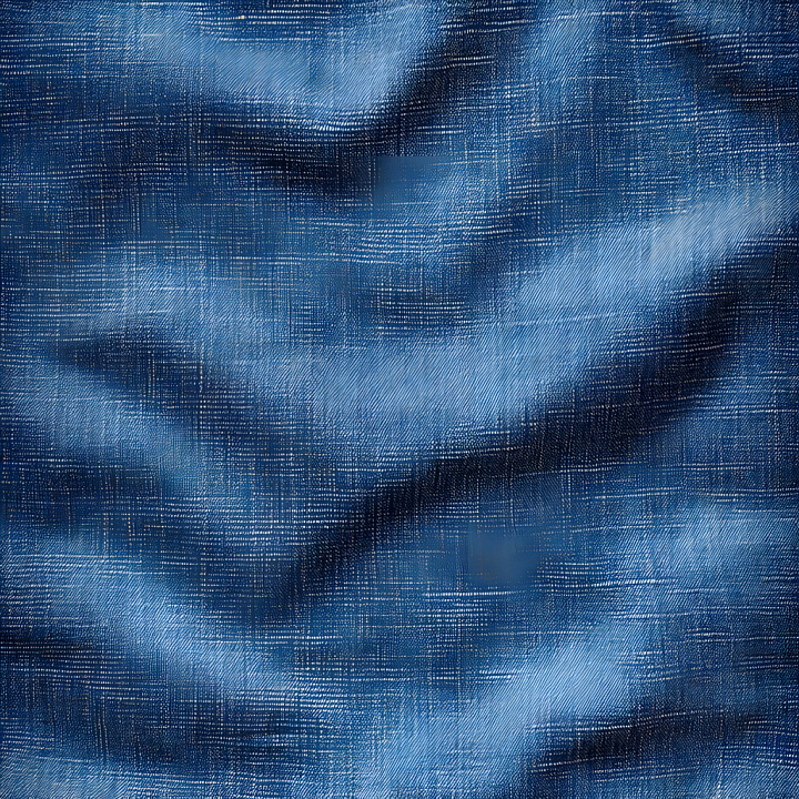 Cracked Denim Fabric with Detailed Blue Weave seamless PBR texture preview