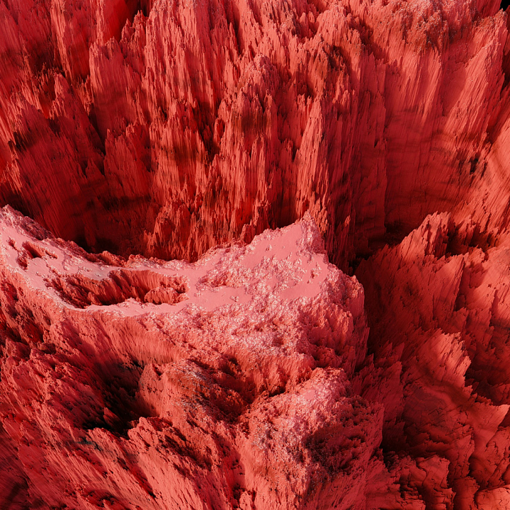High Detail Red Stone with Rugged Erosion Features seamless PBR texture preview