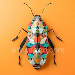 seamless Seamless 3D PBR Texture of Colorful Geometric Origami-Inspired Insect Pattern texture 8k free download PBR