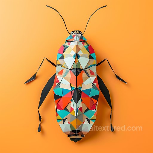Animal - Seamless 3D PBR Texture of Colorful Geometric Origami-Inspired Insect Pattern texture preview