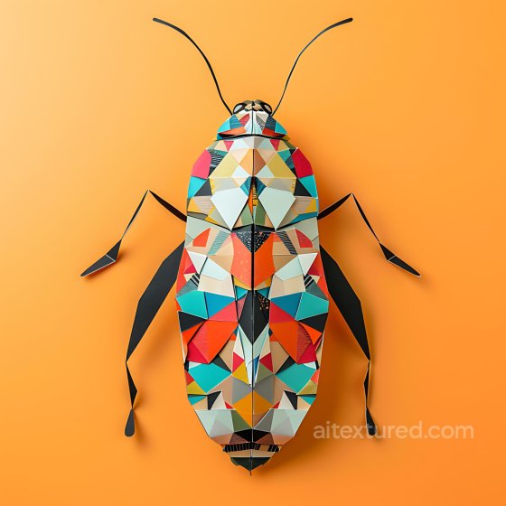 Animal Texture of Colorful Geometric Origami-Inspired Insect Pattern Animal texture preview
