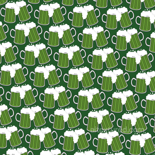 with Green Beer Mugs and Frothy Foam Pattern seamless St patrick digital paper bundle PBR texture