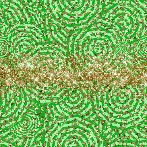 Seamless 3D PBR Glittery Gold Confetti Texture with Bright Green Pattern