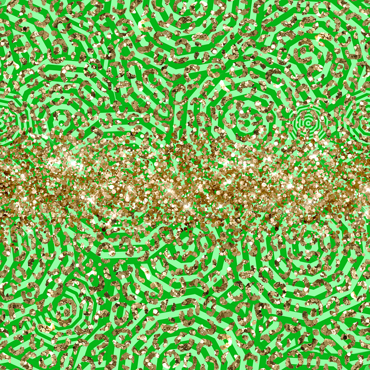 Glittery Gold Confetti with Bright Green Pattern seamless PBR texture preview