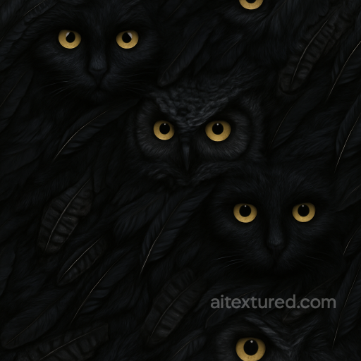 Halloween - Black Cat Fur With Moonlight Silver Highlights texture preview
