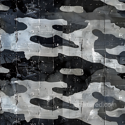 Urban Black and Gray Camouflage PBR Texture with Distressed Painted Metal Effect seamless Color Camouflage PBR texture