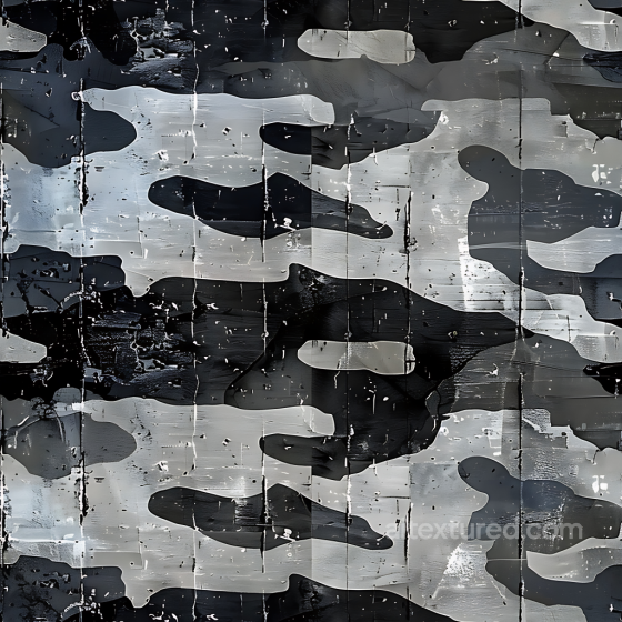 Urban Black and Gray Camouflage PBR Texture with Distressed Painted Metal Effect Color Camouflage texture preview