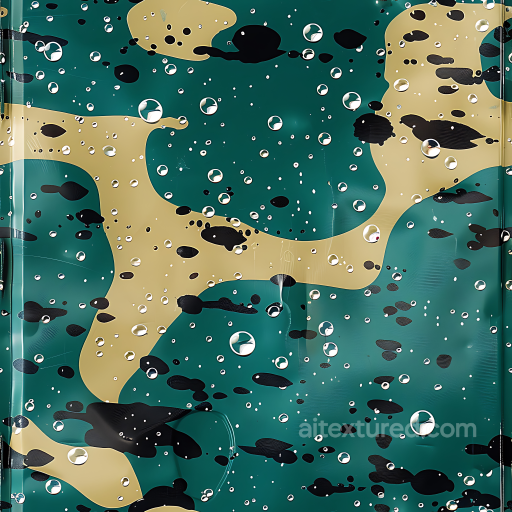 Jungle Camouflage Texture with Glossy Raindrop Effect seamless Color Camouflage PBR texture