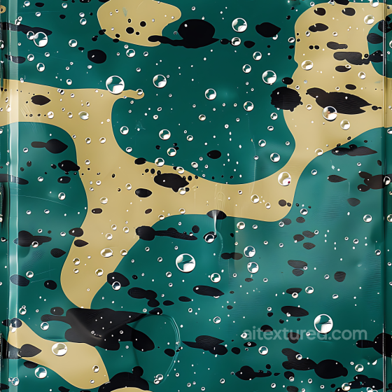 Jungle Camouflage Texture with Glossy Raindrop Effect Color Camouflage texture preview