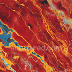 seamless Seamless Glossy Red Marble PBR Texture with Dynamic Yellow and Blue Vein Swirling texture 8k free download PBR