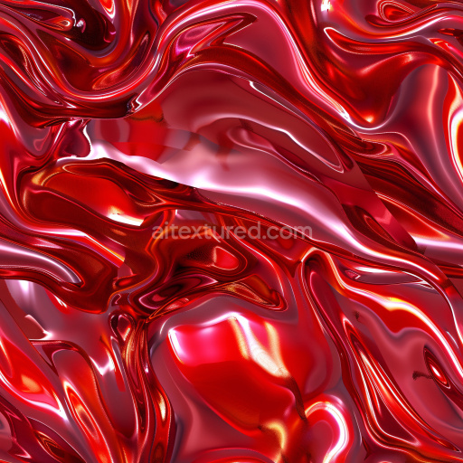 Preview — Seamless 3D PBR Texture of Glossy Red Liquid with Fluid Reflections