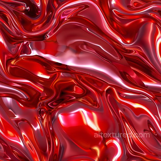 Seamless 3D PBR Texture of Glossy Red Liquid with Fluid Reflections texture preview