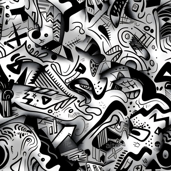 Abstract Black & White Graffiti Art Seamless Texture Graffiti texture preview