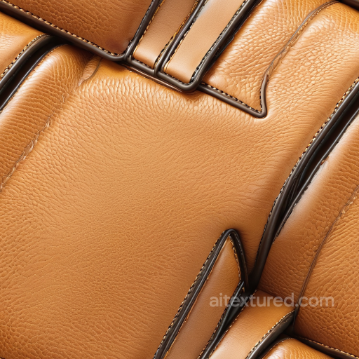 Tan Pebbled Leather Texture with Prominent Stitching and Panel Detailing seamless Leather PBR texture