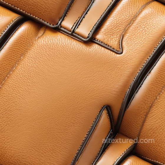 Tan Pebbled Leather Texture with Prominent Stitching and Panel Detailing Leather texture preview