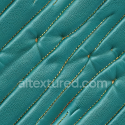 seamless Seamless 3D teal quilted leather PBR texture with detailed stitches and padded folds texture 8k free download PBR
