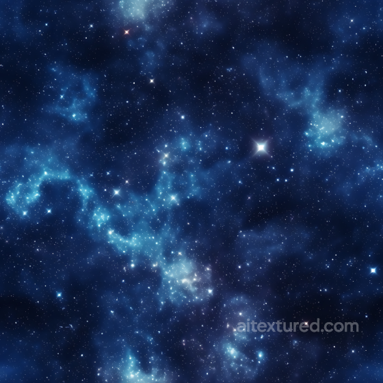 Space PBR Texture Featuring Glowing Blue Nebula and Starfield Star, space, planets texture preview