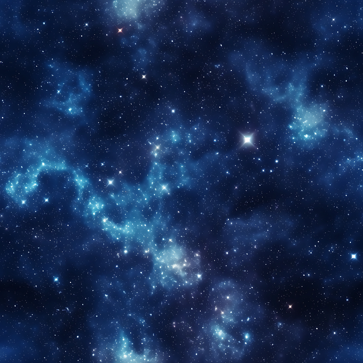 Space Featuring Glowing Blue Nebula and Starfield seamless PBR texture preview