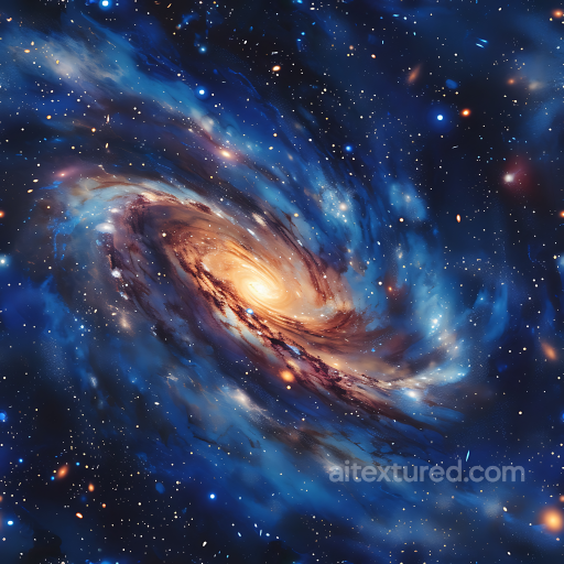 Spiral Galaxy PBR Texture Featuring Cosmic Clouds and Starfield seamless Star, space, planets PBR texture