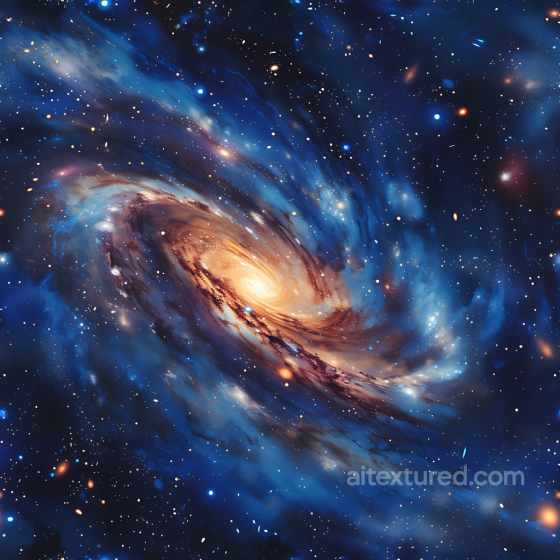 Spiral Galaxy PBR Texture Featuring Cosmic Clouds and Starfield Star, space, planets texture preview