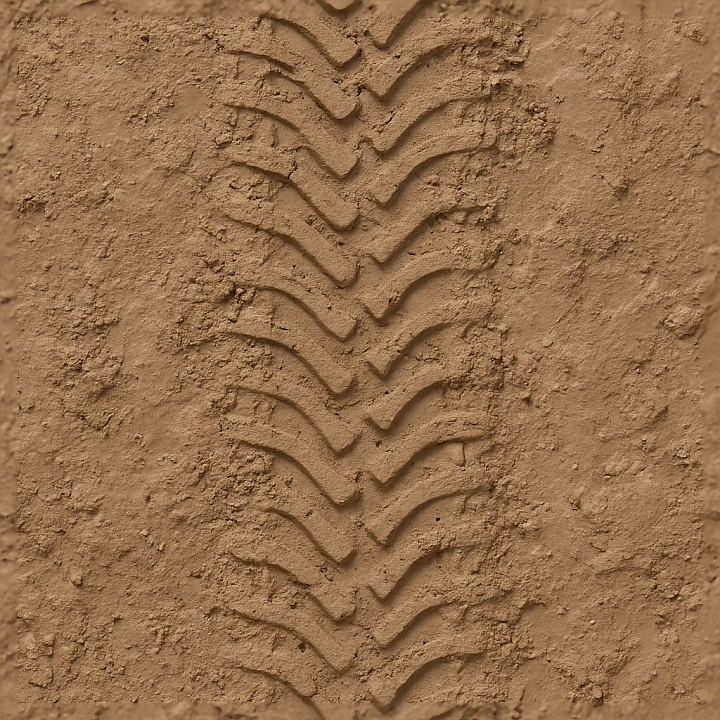 Clay Tire Track Wet Clay Print Tire Print Dirt Rugged seamless PBR texture preview