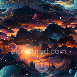 seamless Seamless 3D PBR Space Texture Featuring Cosmic Nebula Clouds & Starfield texture 8k free download PBR