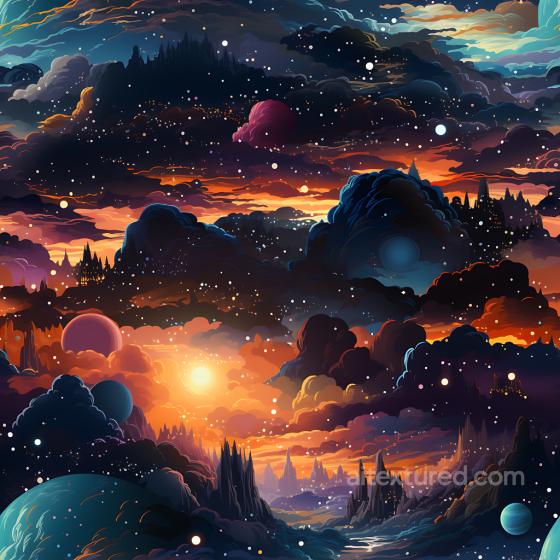 Space Texture Featuring Cosmic Nebula Clouds & Starfield Star, space, planets texture preview
