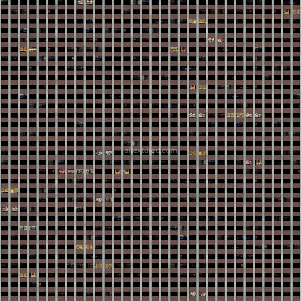 Seamless PBR facade texture showcasing a modern building design.