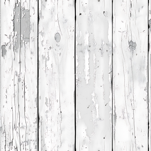 Seamless 3D PBR White Distressed Wood Planks Texture with Cracks and Knots