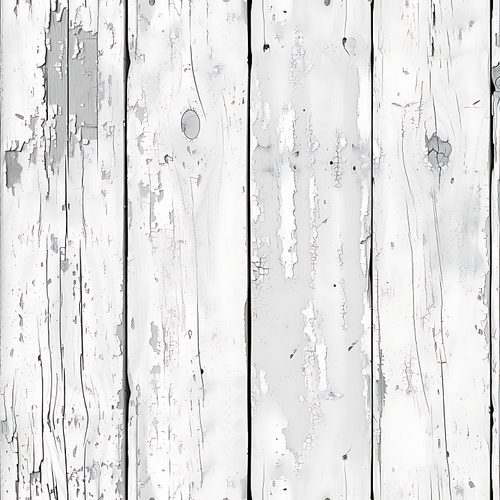 White Distressed Wood Planks with Cracks and Knots seamless PBR texture preview