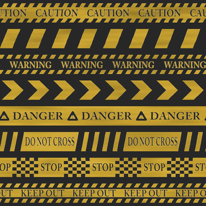 Plastic Caution Tape seamless PBR texture preview